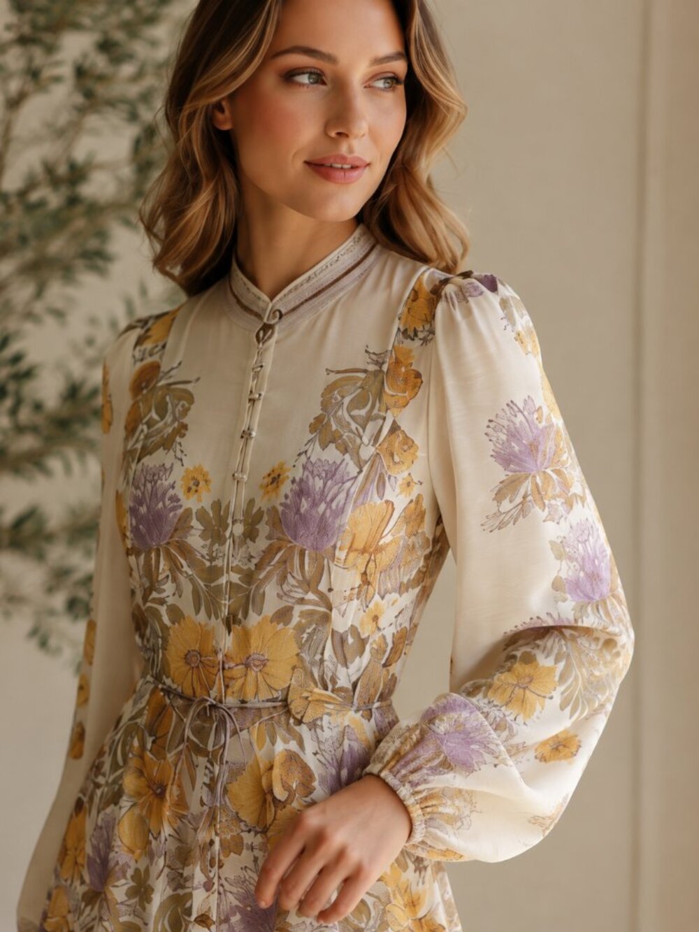 Yellow Floral Maxi Dress - Picture 2 of 5